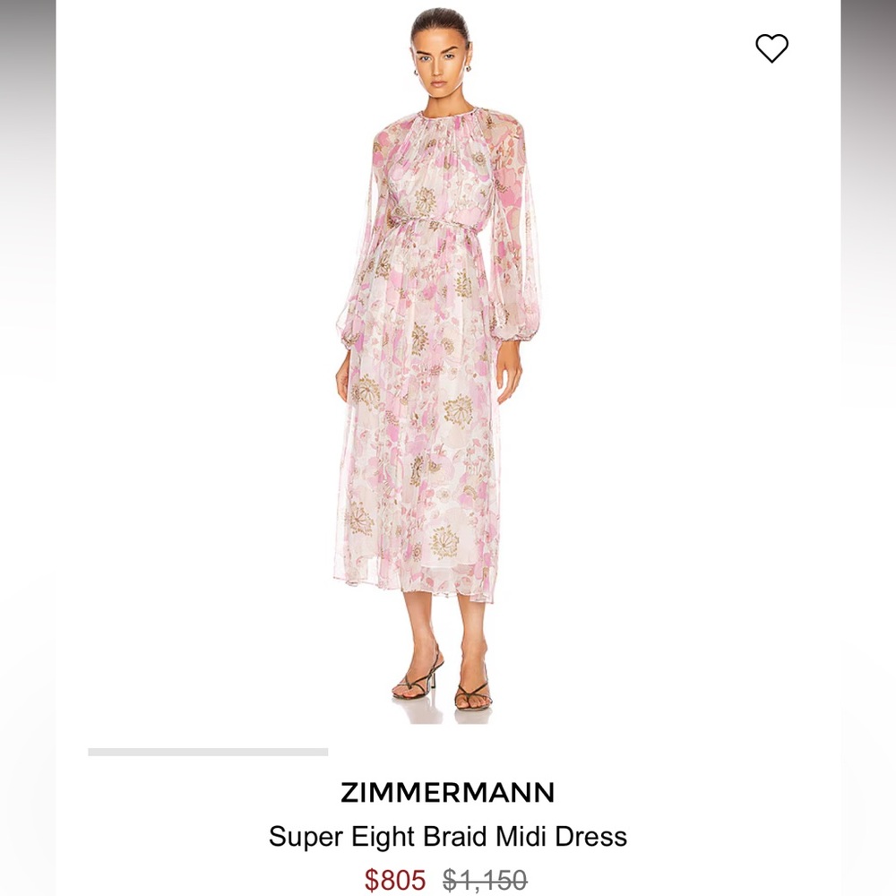 Zimmermann Pink Floral Midi Dress